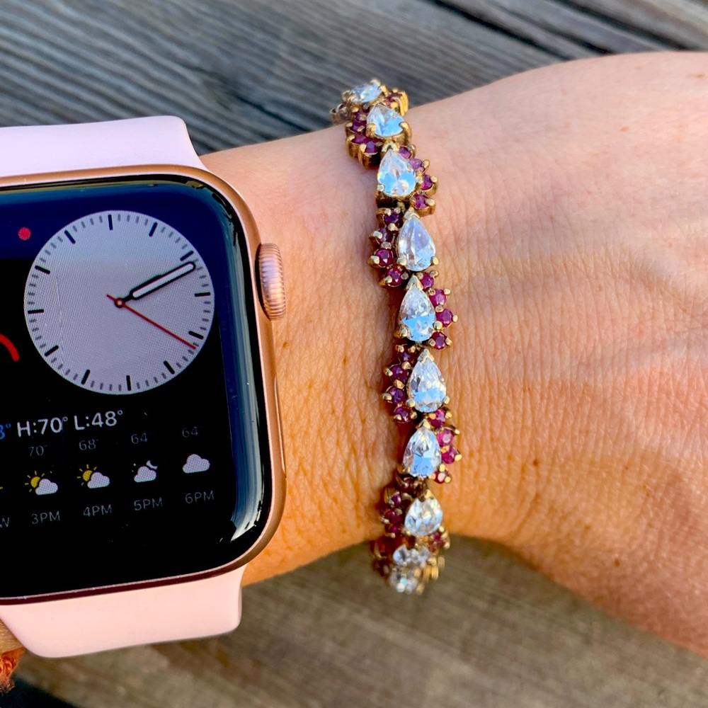 14k Gold Plated Garnet Bracelet